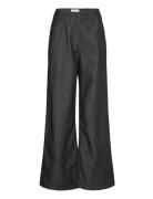 Mschelena Pants Bottoms Trousers Wide Leg Black MSCH Copenhagen