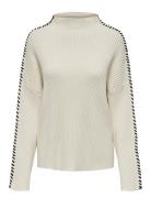 Onlqueenie Ls Contrast High Neck Prm Knt Tops Knitwear Jumpers Cream O...