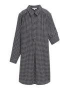 Checked Flanell Dress Knelang Kjole Navy Tom Tailor