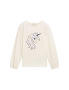 Special Artwork Longsleeve Tops T-shirts Long-sleeved T-shirts Cream T...