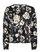 Kierros Nokturno Tops Blouses Long-sleeved Black Marimekko