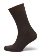 Erina Wool Rib Socks Lingerie Socks Regular Socks Brown Mp Denmark