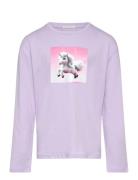 Printed Over Longsleeve Tops T-shirts Long-sleeved T-shirts Purple Tom...