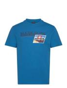 Portalet Short Sleeve T-Shirt Tops T-shirts Short-sleeved Blue Napapij...