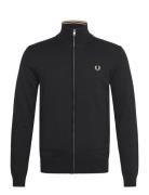 Classic Zip Cardigan Tops Knitwear Full Zip Jumpers Black Fred Perry