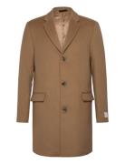 Fine Wool Blend Coat Ullfrakk Frakk Beige Calvin Klein