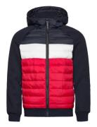 Hooded Storm Hybrid Padded Jkt Fôret Jakke Navy Superdry