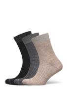 Erina Wool Rib Socks - 3-Pack Lingerie Socks Regular Socks Black Mp De...