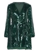 Sequin Bellissa Dress Kort Kjole Green Bardot