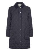 Quilted Cord Detailed Coat Vattert Jakke Navy GANT