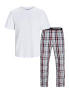 Jacluca Ss Tee And Woven Pants Giftbox Pyjamas White Jack & J S