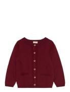 Cardigan Knit Tops Knitwear Cardigans Burgundy Fixoni