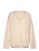 Over D Wool Blend Sweater Tops Knitwear Jumpers Cream Monki