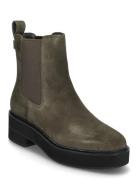 Adrianna Suede Bootie Shoes Chelsea Boots Khaki Green Lauren Ralph Lau...