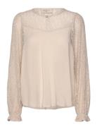 Fqvialipa-Blouse Tops Blouses Long-sleeved Cream FREE/QUENT