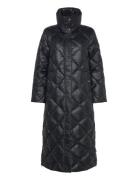 Diamond-Quilted Down Funnelneck Maxicoat Fôret Kåpe Black Lauren Ralph...