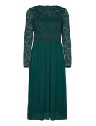 Joline Lace Dress Knelang Kjole Green Bubbleroom