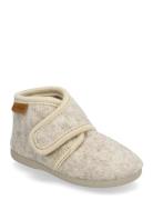 Slippers Wool Velcro Tøfler Innesko Beige En Fant