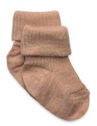 Anklesock 2/2 Pad Baby Socks & Tights Baby Socks Brown Mp Denmark