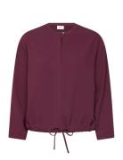 Thorn Drawstring Cord Top Tops T-shirts & Tops Long-sleeved Burgundy D...