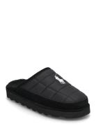 Reade Suede-Trim Quilted Scuff Slipper Slippers Tøfler Black Polo Ralp...