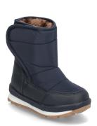 Winter Boot Padded Vinterstøvletter Med Borrelås Navy Mikk-line