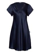 Pure Silk - Nightgown W.lace, Short Nattkjole Navy Lady Avenue