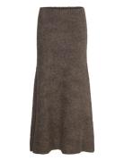 Filine Knit Skirt Langt Skjørt Brown NORR