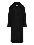 Double Breasted Coat Ullfrakk Frakk Black Gina Tricot