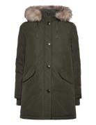 Faux-Fur-Trim Hooded Puffer Coat Fôret Kåpe Khaki Green Lauren Ralph L...