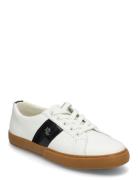 Janson Ii Suede-Trim Leather Sneaker Lave Sneakers White Lauren Ralph ...