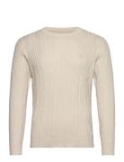 Anf Mens Sweaters Tops Knitwear Round Necks Beige Abercrombie & Fitch