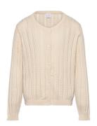 Cardigan Drop Needle Jaquard Tops Knitwear Cardigans Cream Lindex