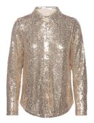 Fqbasal-Shirt Tops Blouses Long-sleeved Gold FREE/QUENT