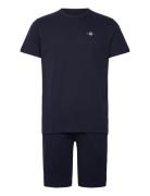 Pajama Set T-Shirt And Shorts Pyjamas Navy GANT