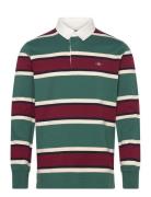 Yarn Dyed Striped Heavy Rugger Tops Polos Long-sleeved Green GANT