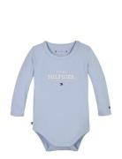 Monotype Logo Body Ls Bodies Long-sleeved Blue Tommy Hilfiger