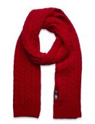 Polo Bear Cable-Knit Wool-Blend Scarf Accessories Scarves Winter Scarv...