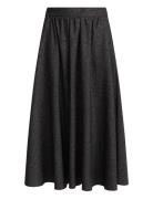 Viscose-Blend Skirt, Sahar Knelang Kjole Black Ivo Nikkolo