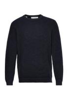 Slhvince Ls Knit Bubble Crew Neck Noos Tops Knitwear Round Necks Navy ...