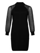 Carnaja Ls Sequins High Neck Dress Knt Kort Kjole Black ONLY Carmakoma