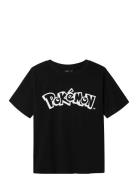 Nlmsarif Pokemon Ss L Top Sky Tops T-shirts Short-sleeved Black LMTD