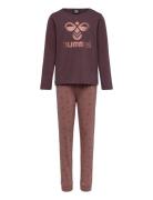 Hmlcarolina Night Suit Pyjamas Sett Brown Hummel