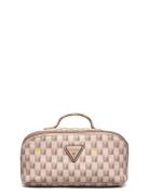 G Wave Lrg Cosmetic Travel Bag Toalettveske Beige GUESS