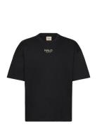 Halo Graphic T-Shirt Boxy 01 Tops T-shirts Short-sleeved Black HALO