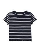 Rib Knit Top Ss Tops T-shirts Short-sleeved Navy Tommy Hilfiger