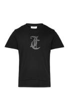 Tonal Diamante Tee Tops T-shirts Short-sleeved Black Juicy Couture