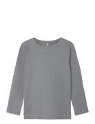 Nmmnoe Ls Slim Top Tops T-shirts Long-sleeved T-shirts Grey Name It