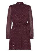 Lurex Mini Dress With Wrap Detail Kort Kjole Burgundy Scotch & Soda