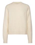 Alpaca Blend Relaxed Sweater Tops Knitwear Jumpers Cream Calvin Klein